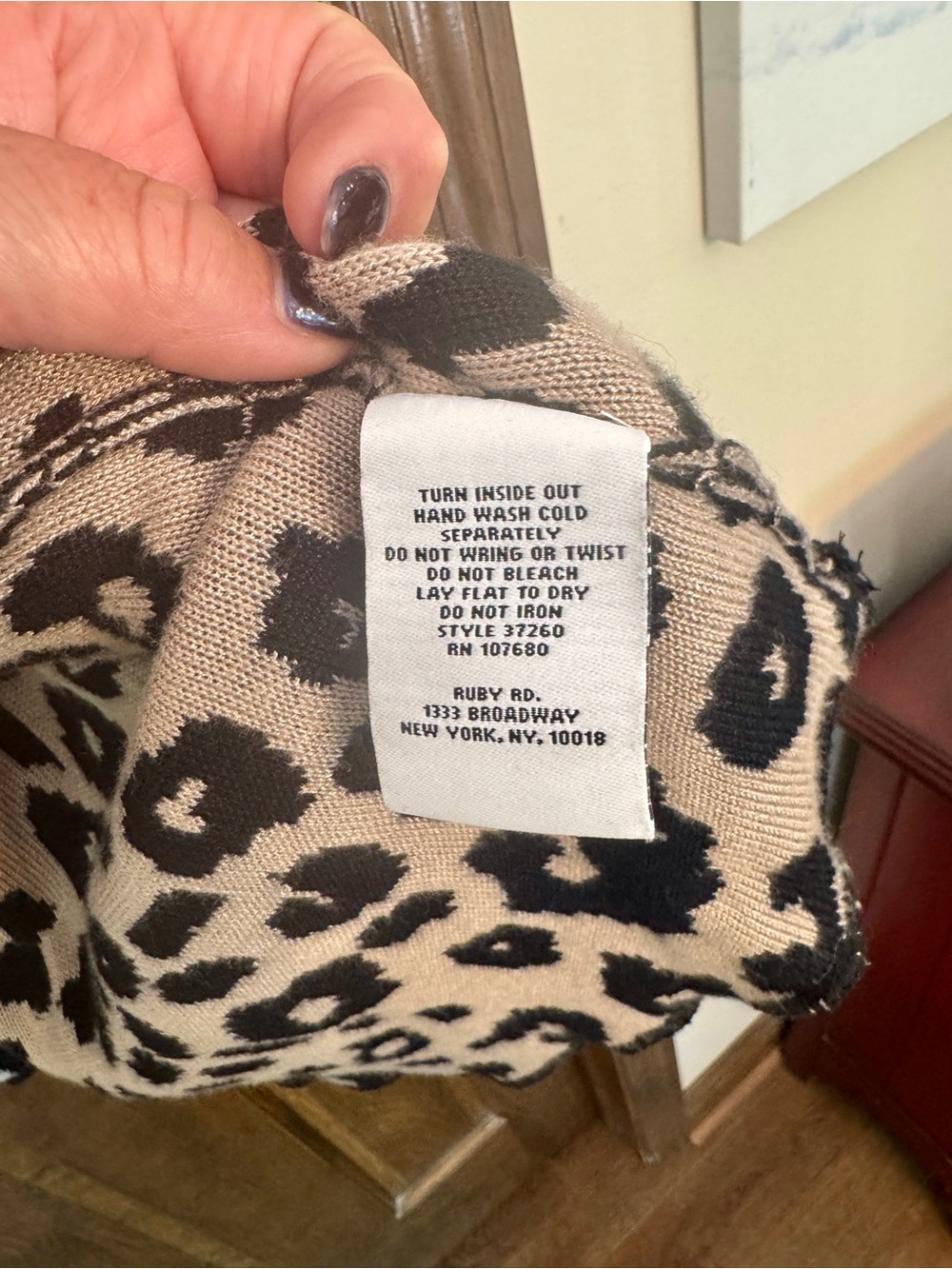 Ruby Rd. Black & Cream Leopard Print Open-Front Vest - Picture 5 of 10